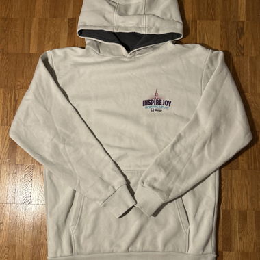 Weisser Hoodie Inspire Joy von Wooga