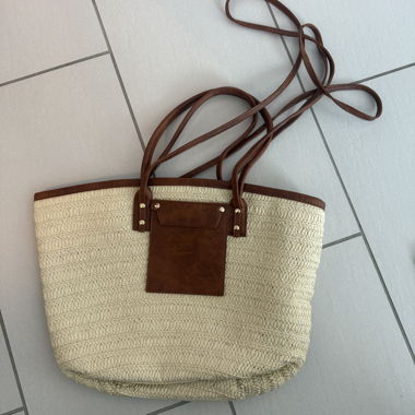 Beige/Brown Tote Bag