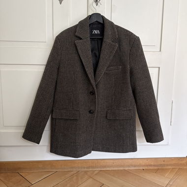 Blazer oversize Zara a quadri