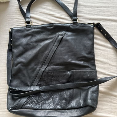 Black leather bag