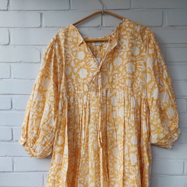 Mini Dress Hand block print  (S/M L/XL)