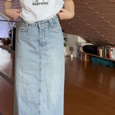 langer Jeansrock