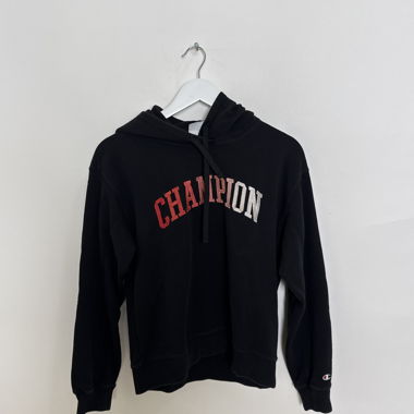 Felpa Champion Nera con Cappuccio