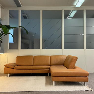 W.Schillig Ecksofa, Echtleder, Terrakotta