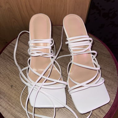 White Strappy Heels