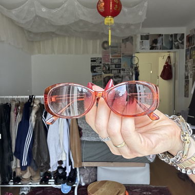 Lunettes de soleil ovales marron