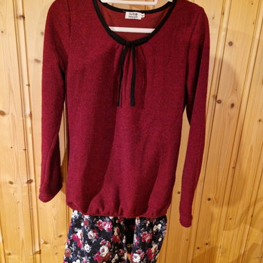 Abito bordeaux floreale