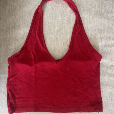 Red Halter Crop Top