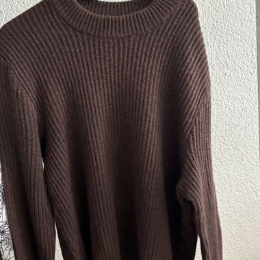 Pull côtelé marron