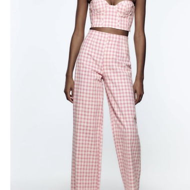 Set top e pantaloni a quadretti