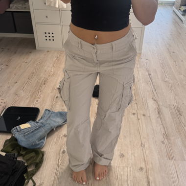 Pantalon cargo beige