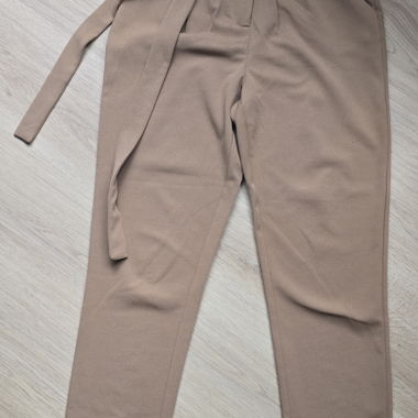 Beige High-Waist Pants