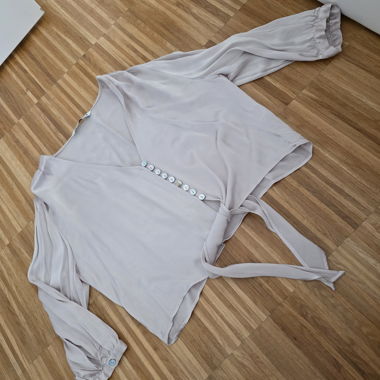 Camicia a portafoglio in seta beige