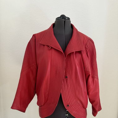 Red vintage leather jacket 