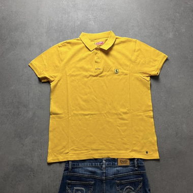 Vintage Ferrari Polo Yellow Size M