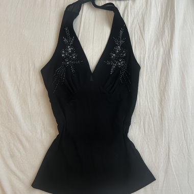 Vintage neckholder top with sequins