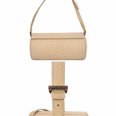 Sac bandoulière Bvlgari cylindrique beige vintage
