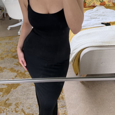 Schwarzes Maxikleid