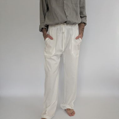 Luftige Sommerhose in Weiss - Gröss M Cotton