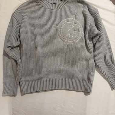 Maglione in maglia grigio/blu chiaro