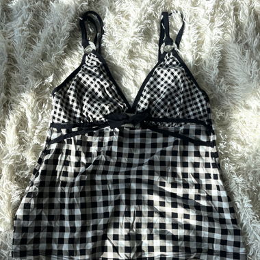 Top carreaux & strass