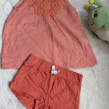 Ensemble fille corail taille 92