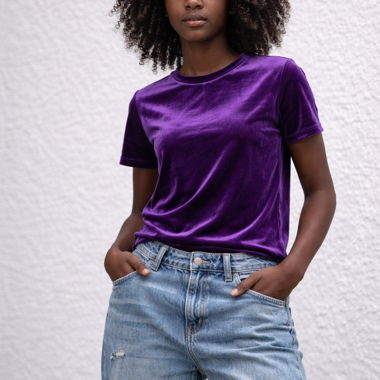 T-shirt in velluto viola