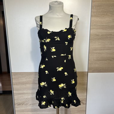 Abito corto nero con limoni