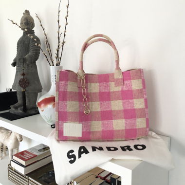 Sandro Shopper mit Vichy-Karomuster rosa