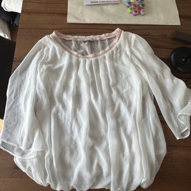 Chemisier blanc à manches 3/4