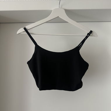 Black camisole top with straps