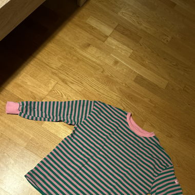 Grün - Rosa gestreiftes Sweatshirt