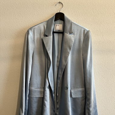 Blue, silky Bershka Blazer