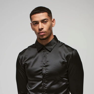 black satin shirt - size S