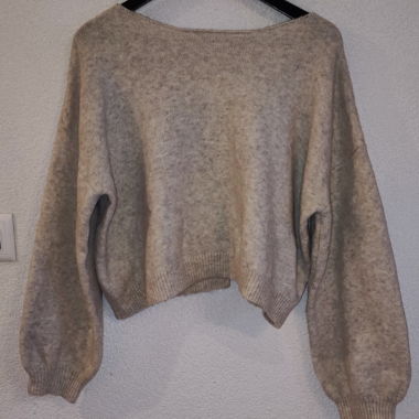 Beiger Cardigan mit Schleifen