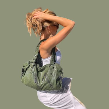 Borsa a spalla verde