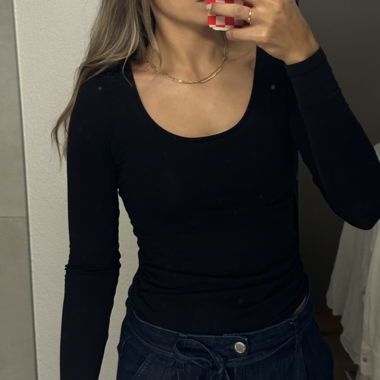 H&M Haut à manches longues noir