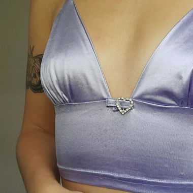 Top bralette lilla in raso