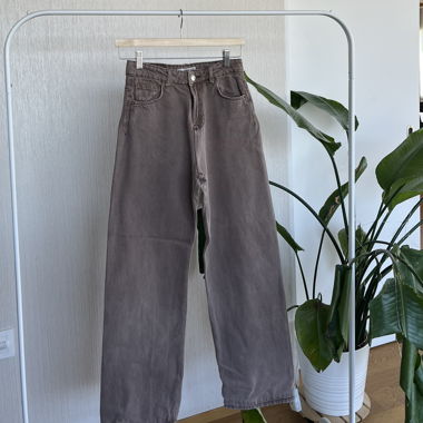 Braune Straight-Leg Jeans