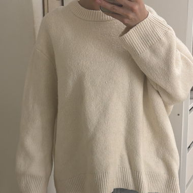 Pull en maille beige