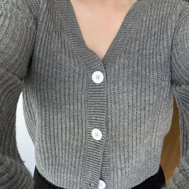 Cardigan en maille gris