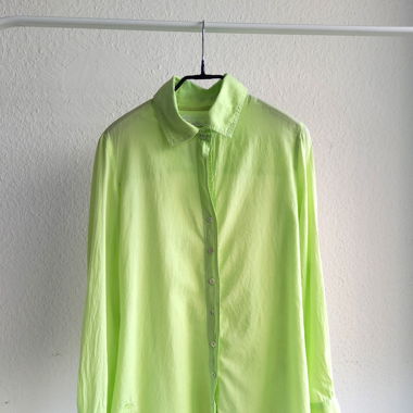 Cino USA Pure neon lime green cotton Boho shirt