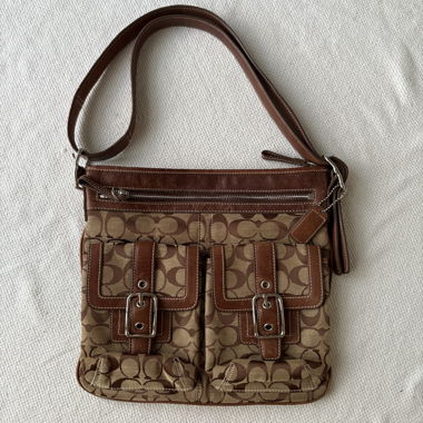 unique brown coach shoulder/crossbody bag 