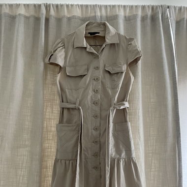 BCBG Max Azria beige shirt dress size US8
