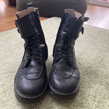 Black Lace-Up Boots