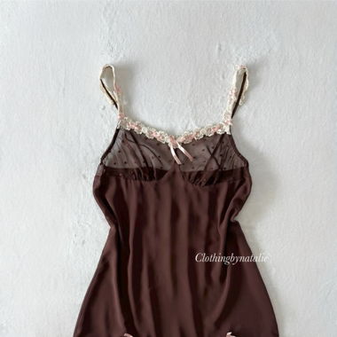 Japanese Brown Chiffon Slip (S)