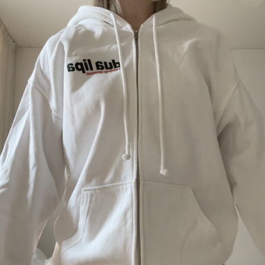 Dua lipa White hoodie 