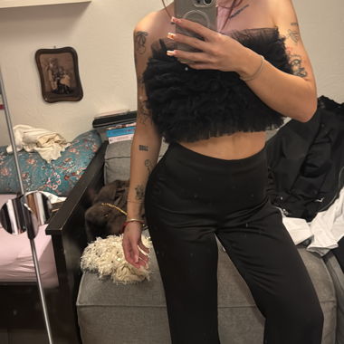 Schwarze Silk Hose