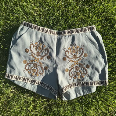 Shorts brodés gris/vert Taille S