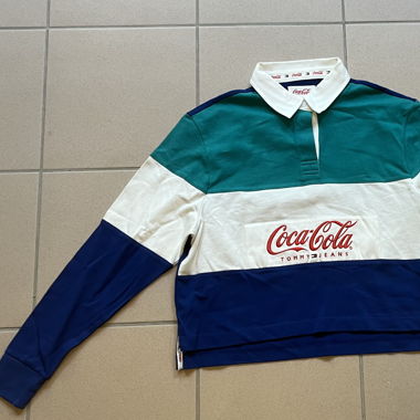 Tommy Hilfiger x Coca Cola cropped rugby polo